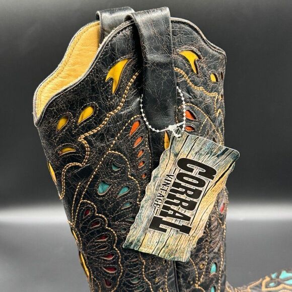 Corral Vintage Distressed Butterfly Rainbow Boots - Picture 6 of 11